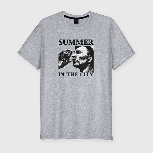 Мужская slim-футболка Лето в городе / Меланж – фото 1