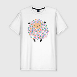 Мужская slim-футболка Милая овечка