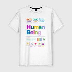 Мужская slim-футболка Человеческое существо - human being
