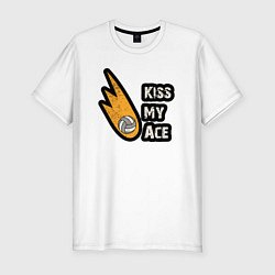 Мужская slim-футболка Kiss my ace volleyball