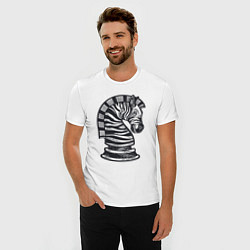 Футболка slim-fit Шахматная зебра, цвет: белый — фото 2