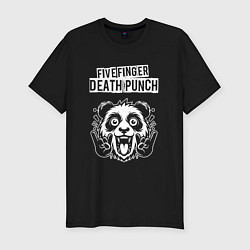 Футболка slim-fit Five Finger Death Punch rock panda, цвет: черный