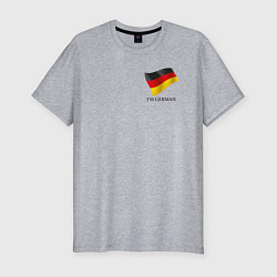 Футболка slim-fit Im German - motto, цвет: меланж