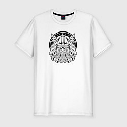 Мужская slim-футболка Мифический скандинавский бог Один