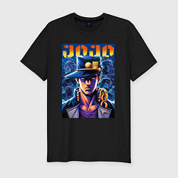 Мужская slim-футболка Jojo - Jotaro Kujo ai art