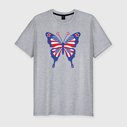 Мужская slim-футболка USA butterfly
