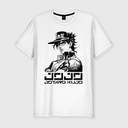 Мужская slim-футболка Jotaro Kujo - jojo ai art