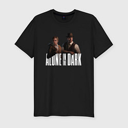 Мужская slim-футболка Alone in the dark - Emily and Edward