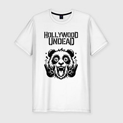 Футболка slim-fit Hollywood Undead - rock panda, цвет: белый