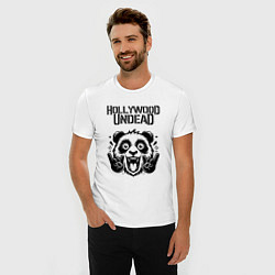 Футболка slim-fit Hollywood Undead - rock panda, цвет: белый — фото 2