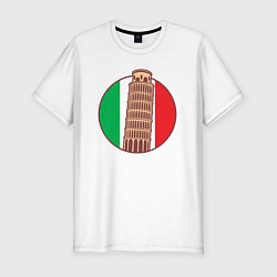 Мужская slim-футболка Пизанская башня