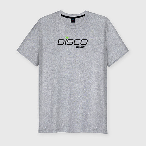 Мужская slim-футболка Disco star / Меланж – фото 1