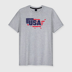 Футболка slim-fit Map USA, цвет: меланж
