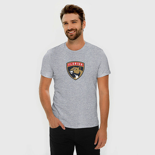 Мужская slim-футболка Florida Panthers NHL / Меланж – фото 3