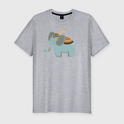 Мужская slim-футболка Cute elephant