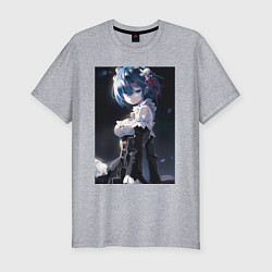 Мужская slim-футболка Жизнь с нуля в альтернативном мире Рем