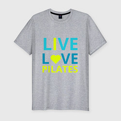 Мужская slim-футболка Пилатес - любовь