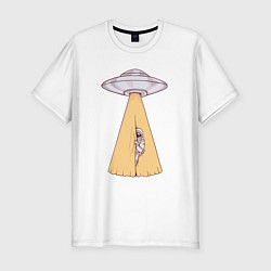 Мужская slim-футболка Космос за занавесом