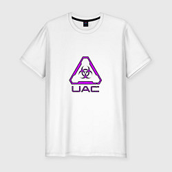 Футболка slim-fit UAC фиолетовый, цвет: белый
