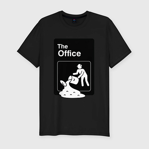 Мужская slim-футболка Суп и офис / Черный – фото 1