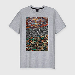 Мужская slim-футболка Белебердище - несуществующие слова: ai art