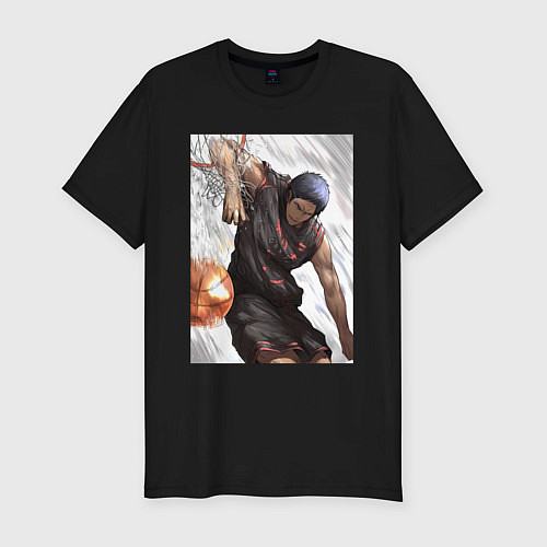 Мужская slim-футболка Баскетбол Куроко Дайки Аоминэ / Черный – фото 1