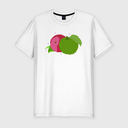Мужская slim-футболка Яблоко пиксель арт