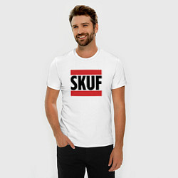 Футболка slim-fit Skuf - красные линии, цвет: белый — фото 2