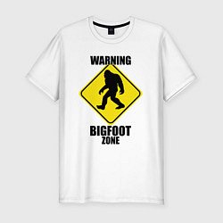 Футболка slim-fit Предупреждающий знак Bigfoot zone, цвет: белый