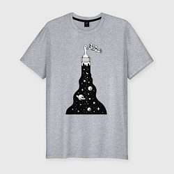 Мужская slim-футболка Художник космонавт