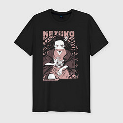 Футболка slim-fit Demon slayer Nezuko pinck, цвет: черный