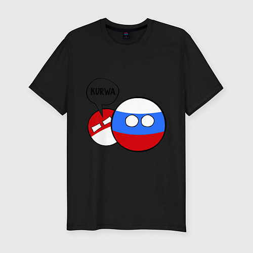 Мужская slim-футболка Курва / Черный – фото 1