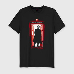 Мужская slim-футболка Tardis red