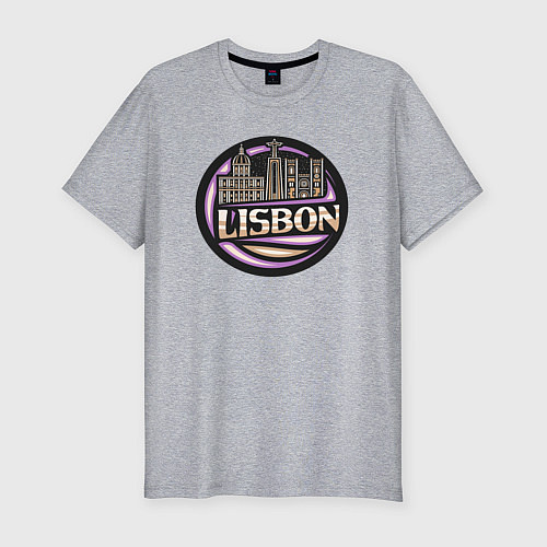 Мужская slim-футболка Лиссабон / Меланж – фото 1