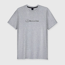 Футболка slim-fit Mercedes benz logo grey, цвет: меланж