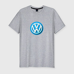 Футболка slim-fit Volkswagen logo blue, цвет: меланж