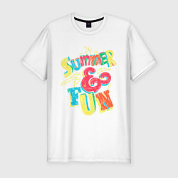 Футболка slim-fit Summer and fun, цвет: белый