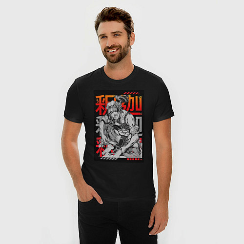 Мужская slim-футболка Повесть о конце света Будда Древнеиндийский бог / Черный – фото 3