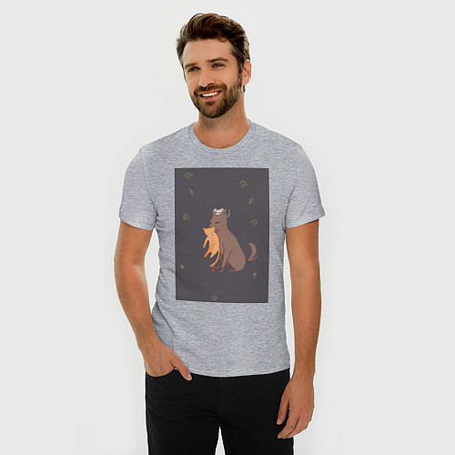 Мужская slim-футболка Корзинка фруктов Юки Сома / Меланж – фото 3