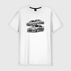 Футболка slim-fit JDM машины, цвет: белый