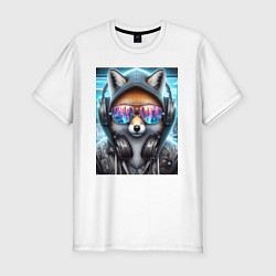 Футболка slim-fit Urban fox - ai art, цвет: белый