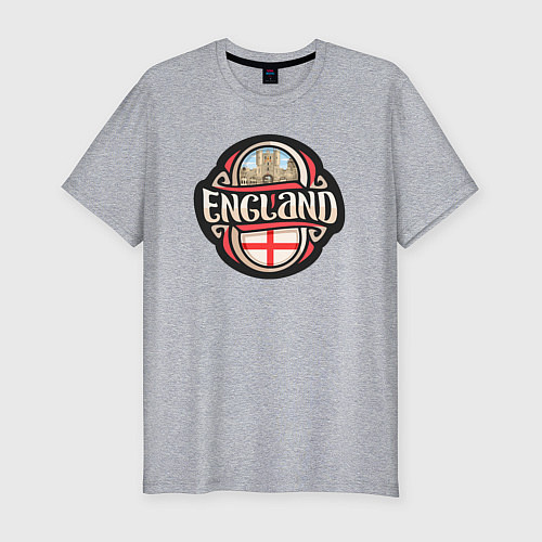 Мужская slim-футболка Англия / Меланж – фото 1