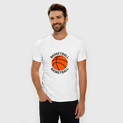 Футболка slim-fit Эмблема баскетбольный мяч basketball, цвет: белый — фото 2