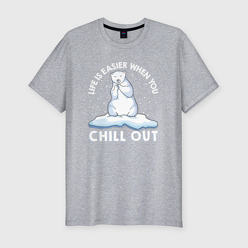 Мужская slim-футболка Жизнь проще когда ты на расслабоне / Меланж – фото 1