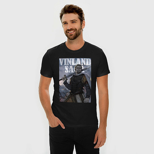 Мужская slim-футболка Сага о Винланде Аскеладд / Черный – фото 3