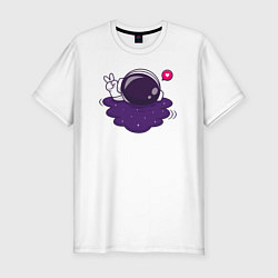 Мужская slim-футболка Любовь из космоса - peace v