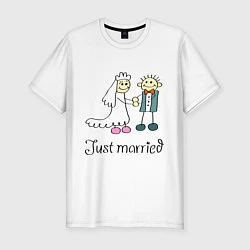 Мужская slim-футболка Just married