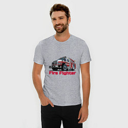 Футболка slim-fit Fire fighter, цвет: меланж — фото 2