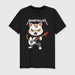 Футболка slim-fit Meowtallica rock, цвет: черный