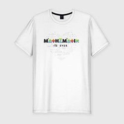 Футболка slim-fit Mathematics heart, цвет: белый